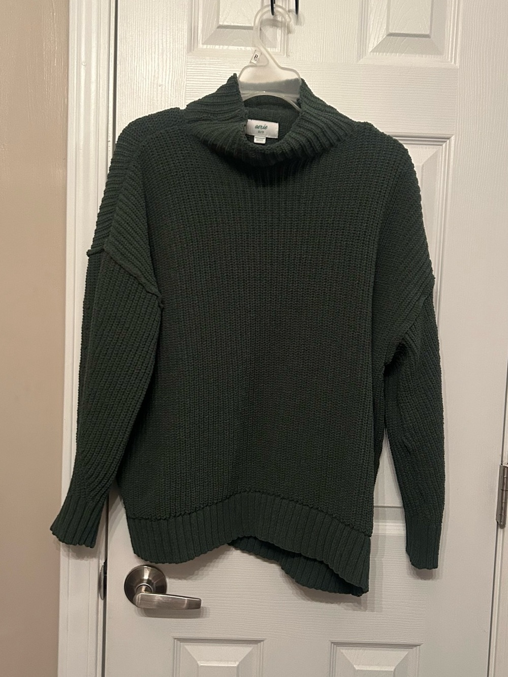 Dark Green Turtleneck Knit Sweater
